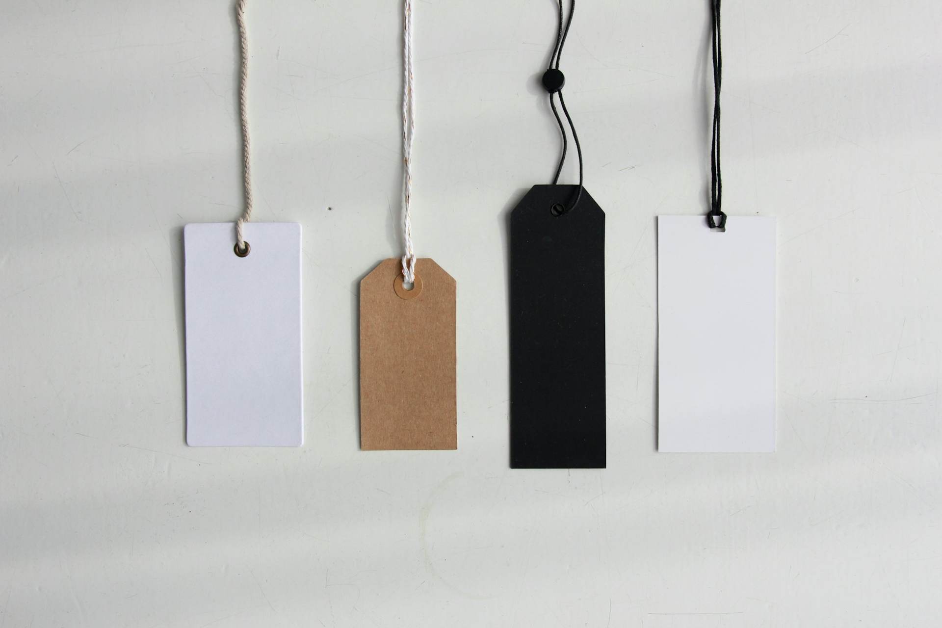 Blank clothing hang tags
