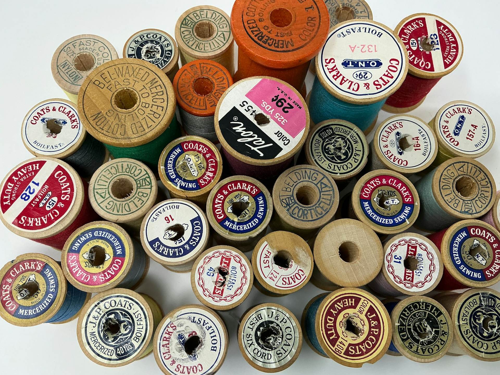 Spools of sewing thread