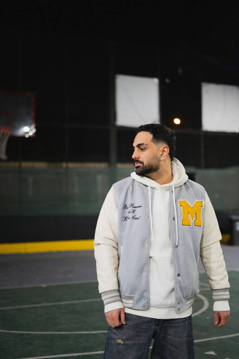 Chenille patches on a hoodie