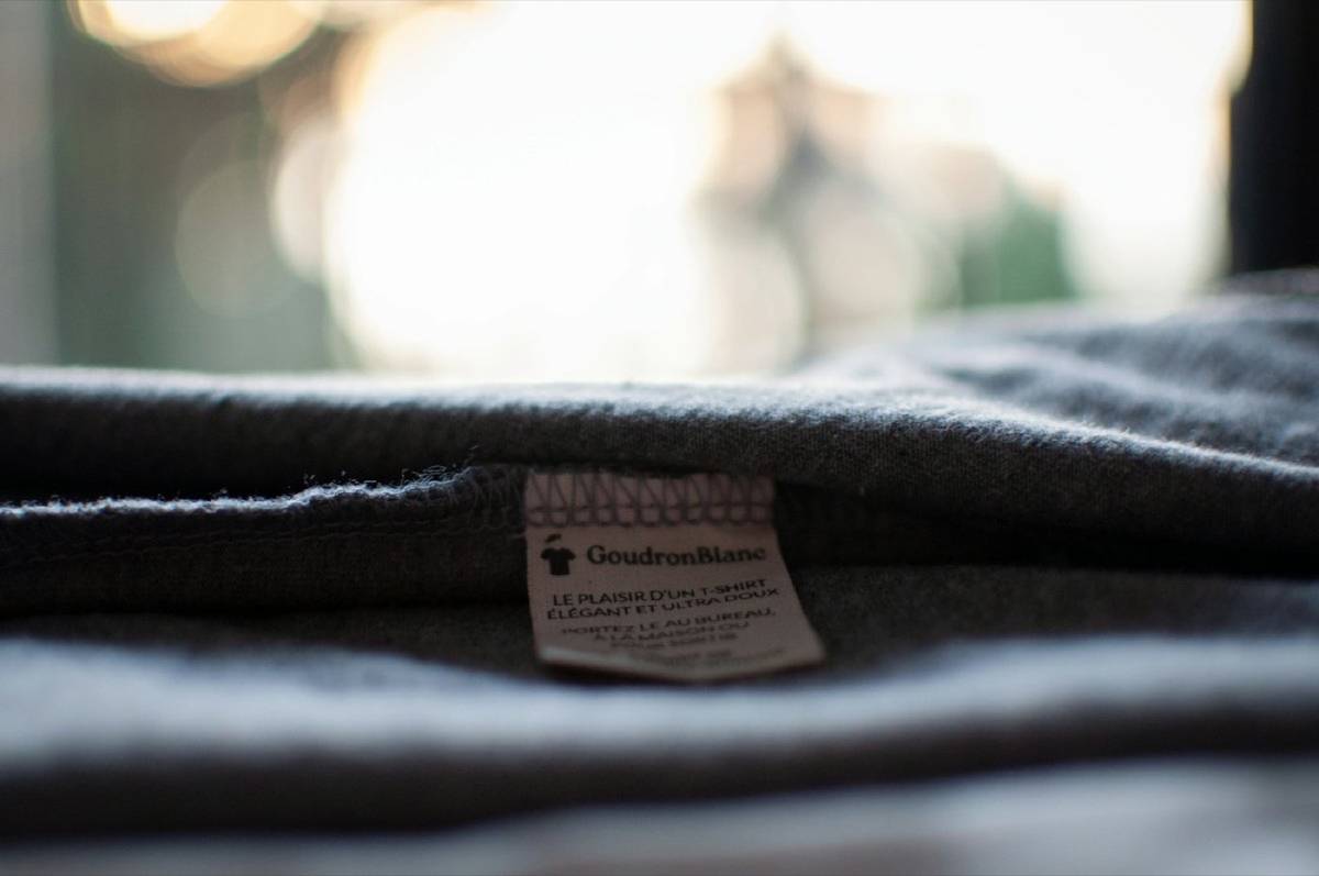 Close-up of a hem tag