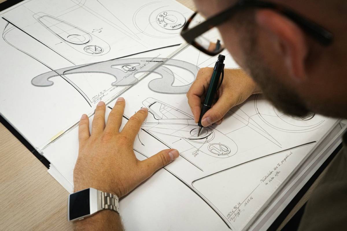 Designer sketching clothing ideas