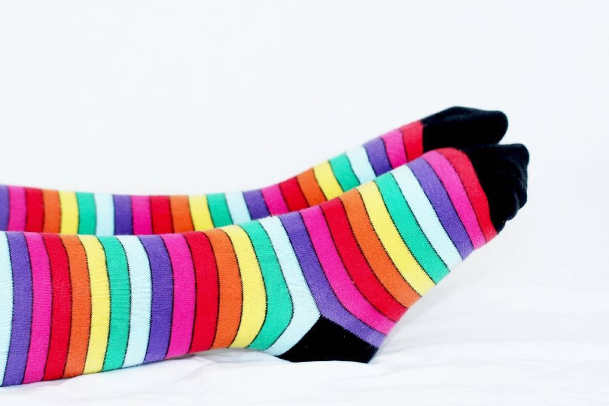 Printed label on socks