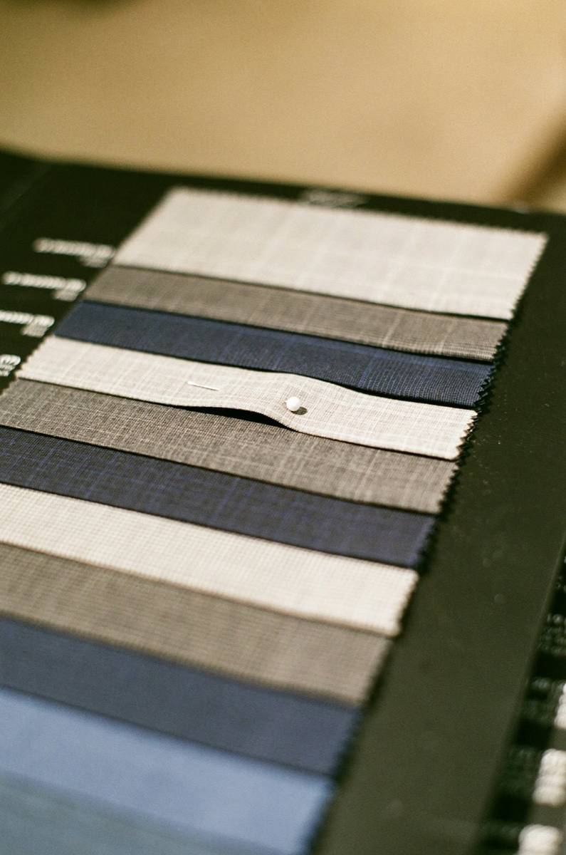 Fabric strips with a button